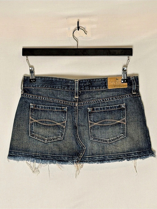 Abercrombie & Fitch Dresses & Skirts - VINTAGE Y2K Abercrombie & Fitch Distressed Micro Mini Skirt Cutoff Low Rise 4